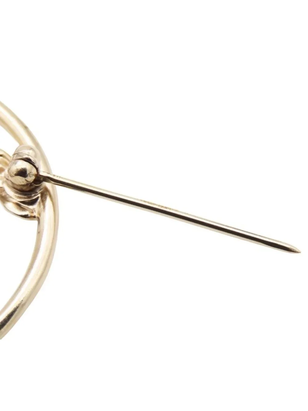 Chanel Brooch Gold Metal Rhinestone Circle CC Logo Costume